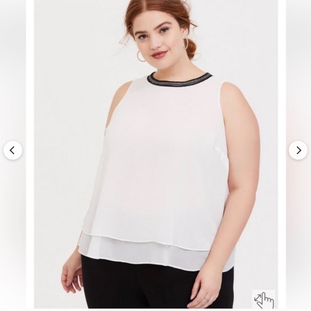 Torrid | White Beaded Dress Tank, 10